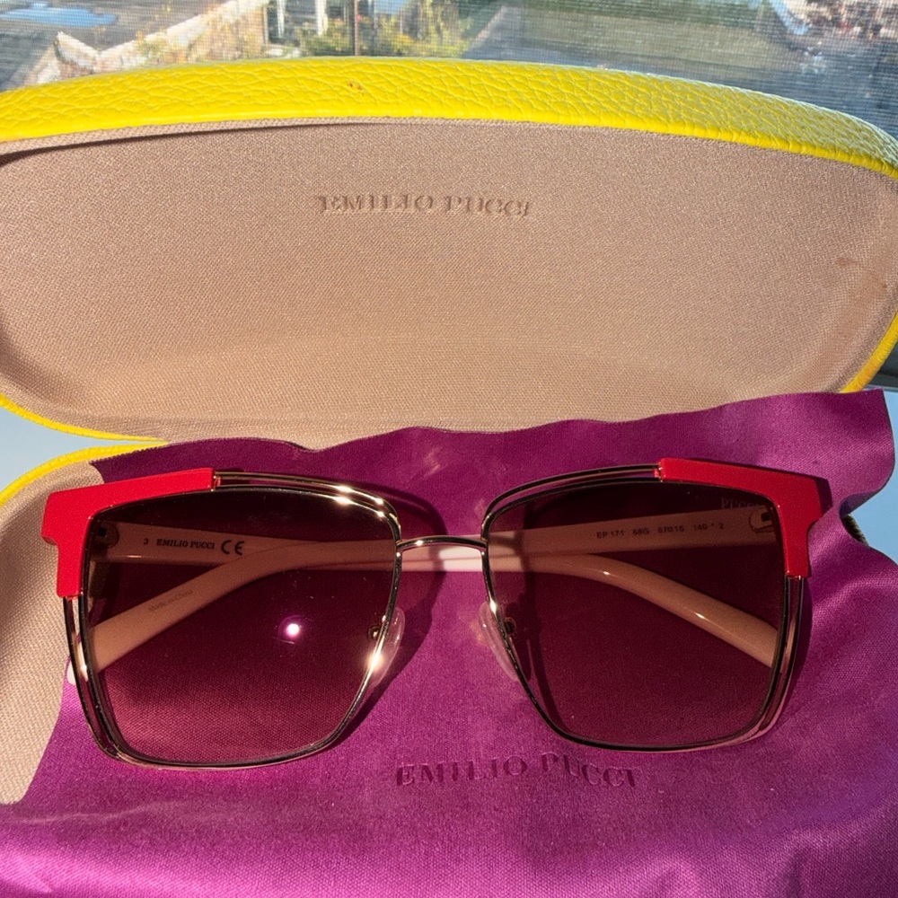 Emilio Pucci pink and Gold Sunglasses women’s